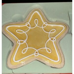 Fitz And Floyd Christmas Star Snack Plate Santa's Kitchen 2005 - No Spreader